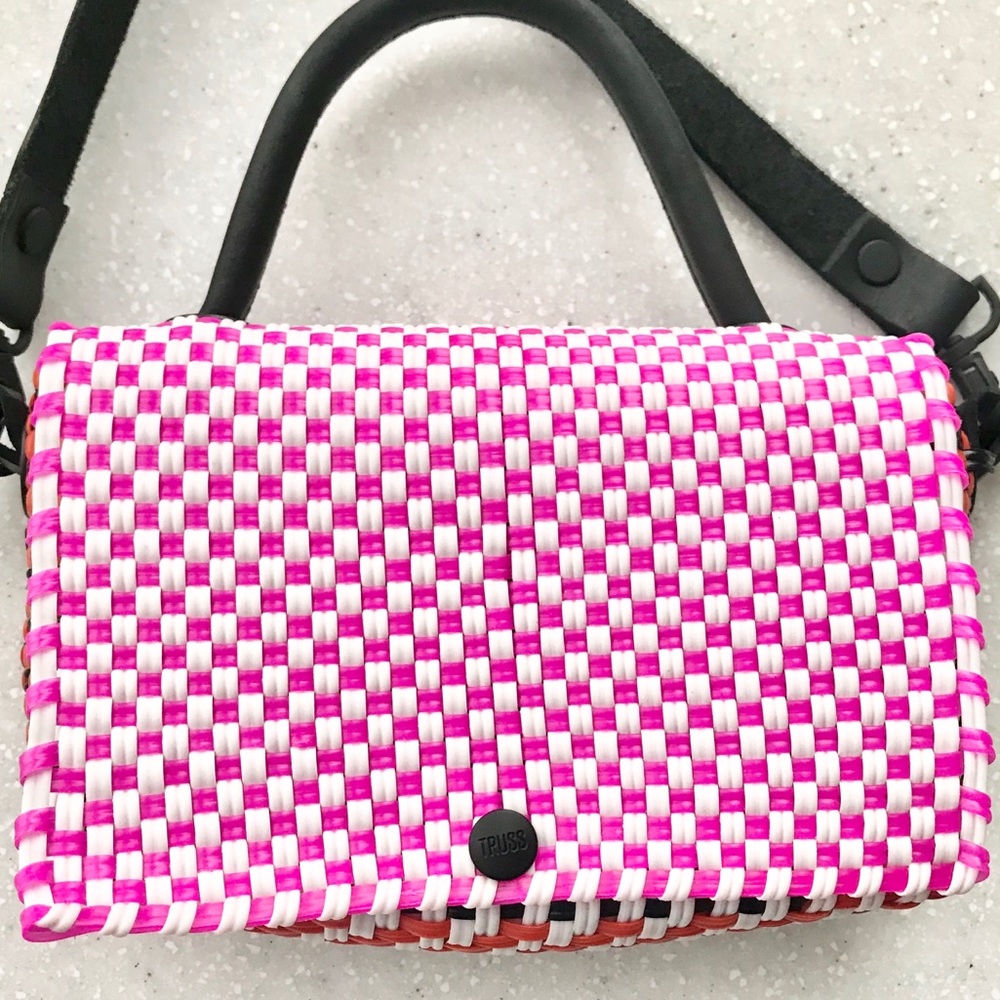 Mini purse with leather straps & handles - Picture 3 of 6